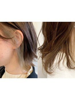 インナーカラー大人気！！！いつものヘアスタイルに大人女子の遊び心をプラス。