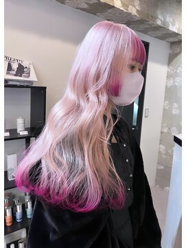 ペレ 渋谷(PELE) イメチェン/ホワイトブロンド/外ハネボブ/ワイドバング/渋谷