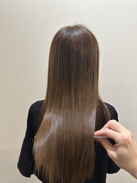 ヘアースタジオ ゼン カロン(Hair studio Zen kalon) 白髪ぼかしハイライト×スモーキーブラウン×ワンレン40代50代