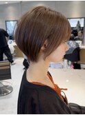 イメチェンショート外ハネボブ美髪ブルーブラック暗めカラー
