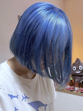 ブレイズヘアー(BLAZEhair) 【超青】ネイビーブルー×ブリーチ2回