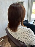 切りっぱなしロブ/韓国ヘア/レイヤーカット/ナチュラルベージュ