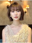 ☆春日☆縮毛矯正ミルクブラウンダウンバングダークパープル65