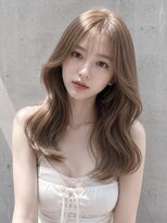 ユーフォリア 渋谷グランデ(Euphoria SHIBUYA GRANDE)&nbsp;ミルクティーベージュシースルーバングゆる巻き波ウェーブ