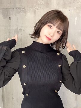 スターズ 川越店(STARS) 外ハネボブ　くびれレイヤーカット　チョコレートカラー