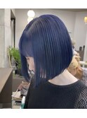 ネイビーカラー・ダブルカラー・ハイトーンアッシュ・ブルー