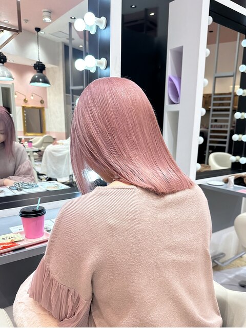 ホワイトピンク/ピンクカラー/ハイトーンピンク/髪質改善カラー