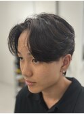 ニュアンスパーマセンターパートフェザーパーマ韓国メンズパーマ