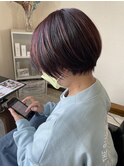 大人ショート×ハイライトピンク☆