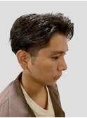 ふんわりナチュラルパーマツーブロックマッシュスタイル