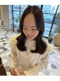 くびれレイヤー韓国風巻き センターパート前髪なし【20代/30代】