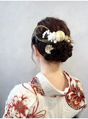 【shima】卒業式ヘア/袴/まとめ髪/金箔ヘア/水引/ヘアアレンジ