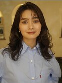 #セミロング・パーマ・くせ毛活かし・ニュアンスパーマ・銀座