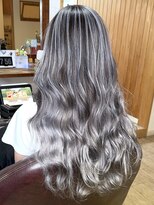 ブレイズヘアー(BLAZEhair) 【透明感ハイトーン】ホワイトバレイヤージュ×ブリーチ2回