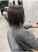 グレージュカラー 切りっぱなし外ハネボブ