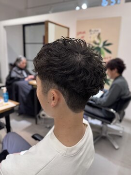 メンズベリーショート×パーマ