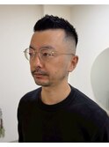 スキンフェード×アップバング