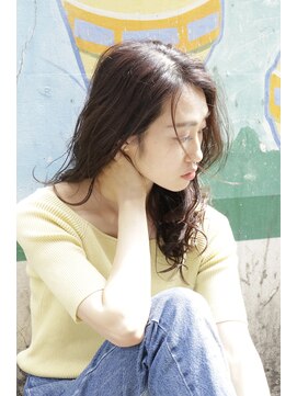 ヘアサロンエム 大宮東口(HAIR SALON M) 【Ｍ／SUMMER】パーマで見せる大人可愛い暗髪ブルージュセミディ