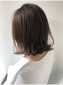 【担当JUN 】透け感ベージュx外ハネミディ