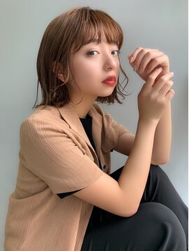 クラン(clan) シースルーバングスミディ×ネイビーカラー