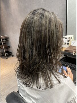 エル ヘアサロン なんば店(eL) eL☆MIKU  ハイライト　白髪ぼかし