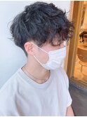 【morio 原宿】ソフトツイストスパイラルパーマ刈り上げマッシュ