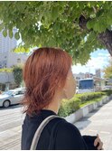 レイヤーカット×オレンジカラー