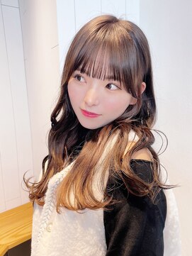 アルバム 池袋(ALBUM) カーキベージュニュアンスカラーレイヤーロング_ba486832