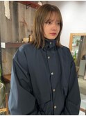ブリーチなしオリーブベージュボブ