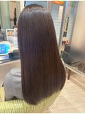 小顔レイヤーロブヘアウルフカットブリーチなしココアブラウン 