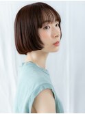 ココアブラウン切りっぱなしショートボブ//志木20代30代40代