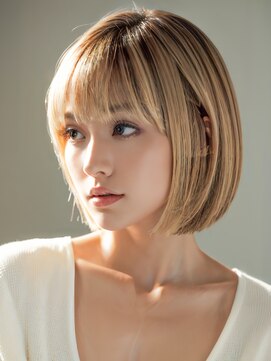 エリマ 横浜西口(elima) 横浜西口ダブルカラータッセルボブミルクティーベージュ40代50代