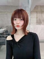 フィヴェント(Fivent)&nbsp;黒髪韓国小顔レイヤーイメチェン暗めオリーブグレークラゲヘアー