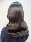 髪質改善縮毛矯正シースルーバング軽やかロングレイヤー冬カラー