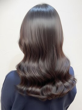髪質改善縮毛矯正シースルーバング軽やかロングレイヤー冬カラー