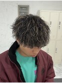 縦落ちパーマ×ハイライト×マッシュ【広島】