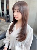 ミディアムレイヤーカット似合わせカット透明感カラー仙台前髪