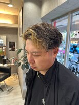 ヘアー ラボ エムツー(hair lab m2)&nbsp;メンズパーマ×フロントハイライト