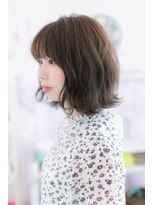 ミック ヘアアンドメイク アップ 駒込店(miq Hair&Make up)&nbsp;シースルーバング＆外ハネカール♪大人ガーリーふわミディ