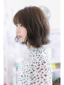 ミック ヘアアンドメイク アップ 駒込店(miq Hair&Make up) シースルーバング&外ハネカール♪大人ガーリーふわミディ