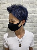 MEN'S HAIR ブリーチ×ネイビーブルー