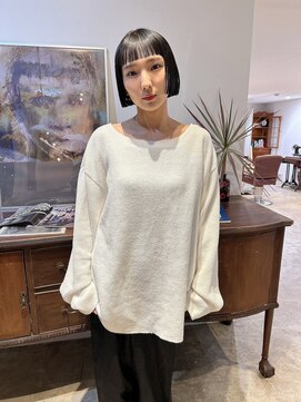 ヘアーアイストゥーレ(HAIR ICI TRE) ボブ　ミニボブ　切りっぱなしボブ　オン眉　担当桜桃