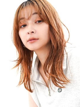 ラフィスヘアー シャルム 渋谷店(La fith hair charme) 【La fith】アプリコットオレンジ×シースルーバング