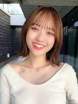 ガーデンヨコハマ(GARDEN YOKOHAMA) 切りっぱなしボブタッセルボブワンレン小顔カット暖色ベージュ