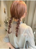 ぽこぽこツインテール編みおろし
