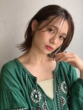 ミクマル(micmal) オンブレグレージュオリーブベージュくびれミディ大人美人