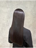 アッシュブラウン 暗髪ストレート【新宿/髪質改善】