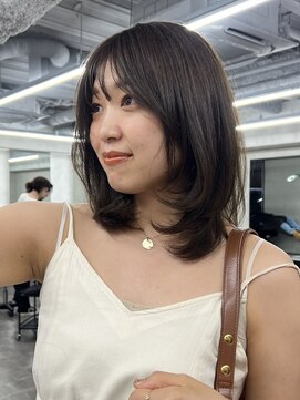 ニコ トウキョウ 渋谷(nico TOKYO) ミディアムレイヤーカット顔周りレイヤーウルフハッシュカット