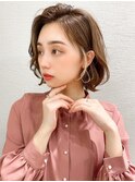 ★こなれミディ イメチェンくびれレイヤー 小顔 ネビージュ