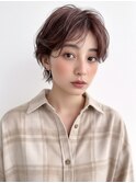 耳掛けマッシュ/ショートレイヤー/ピンクブラウン/艶カラーp志木